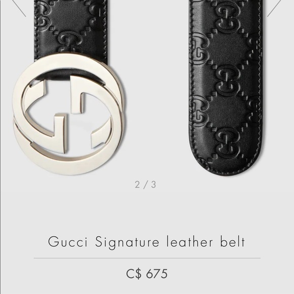 Gucci Signature leather belt Brand new never worn black - Picture 7 of 7